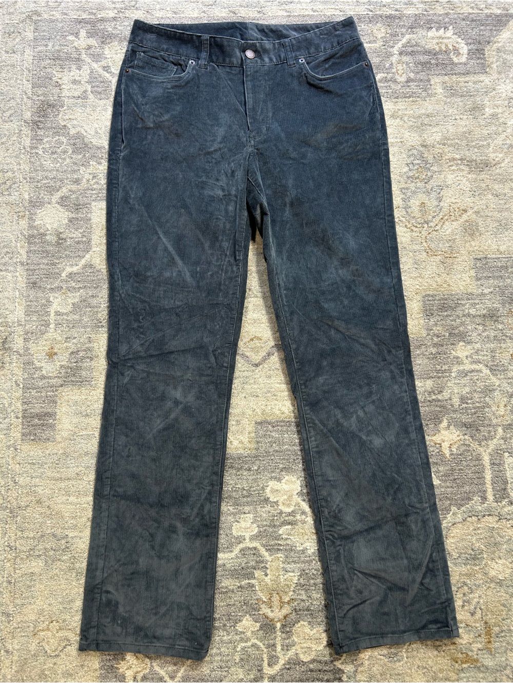 L.L.Bean Women’s Favorite Fit Black Corduroy Jeans High Rise Straight Leg 6